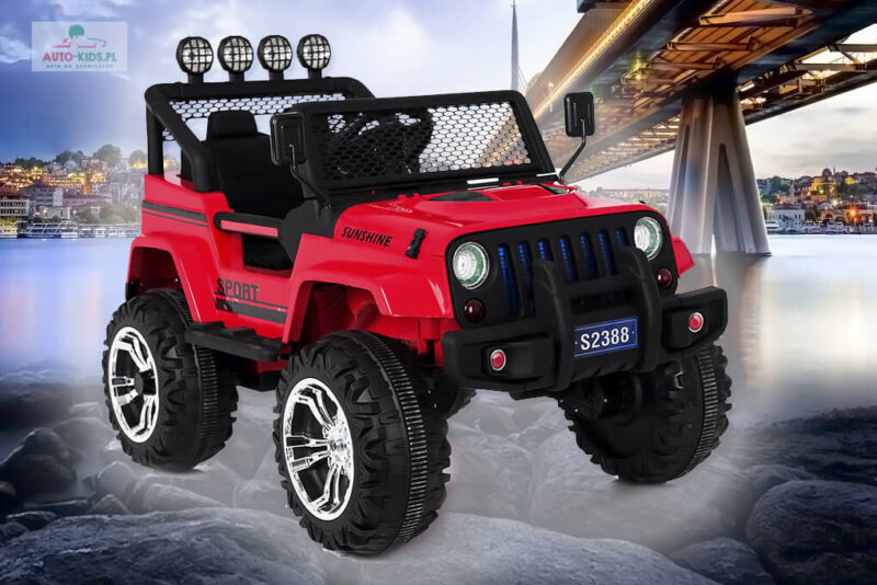 Pojazd Jeep Sunshine 4x45W 2x12V7Ah (14Ah) CZERWONY