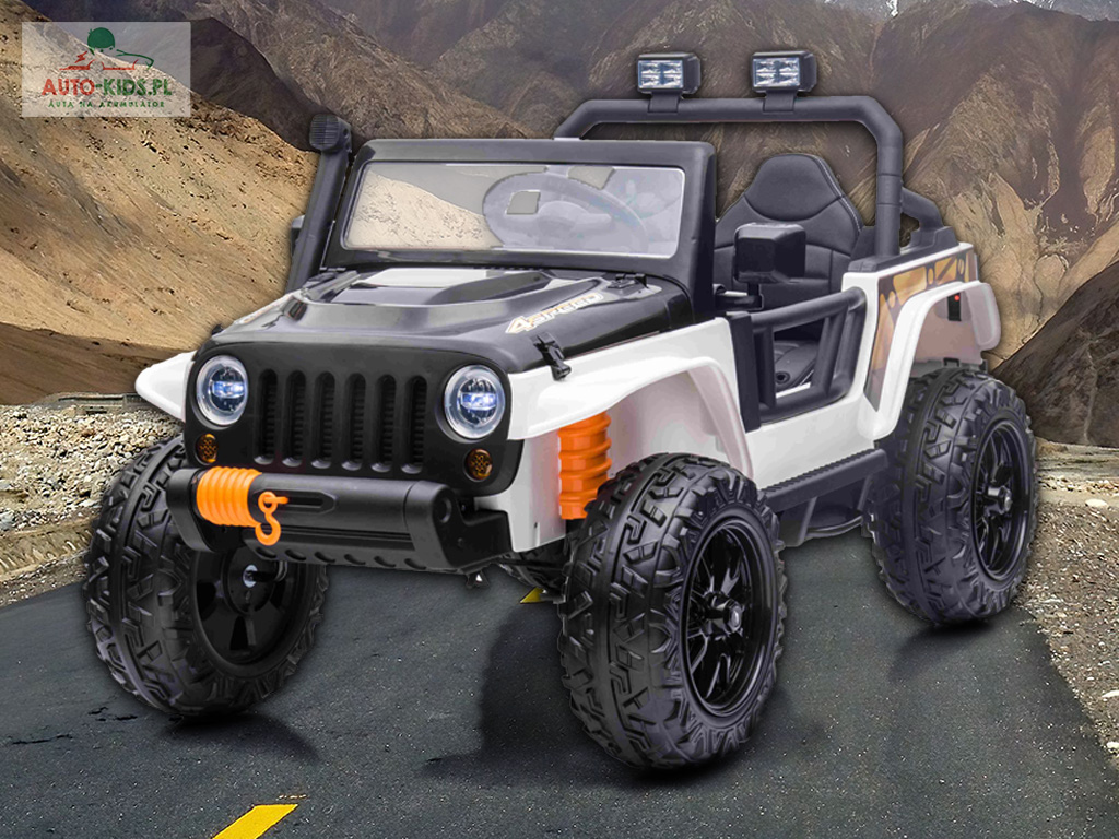 Jeep 4Speed Premium Mega MOC 4x200W!!! 24V! 10Ah!!! 100 kg! Rodzic + Dziecko! BIAŁY