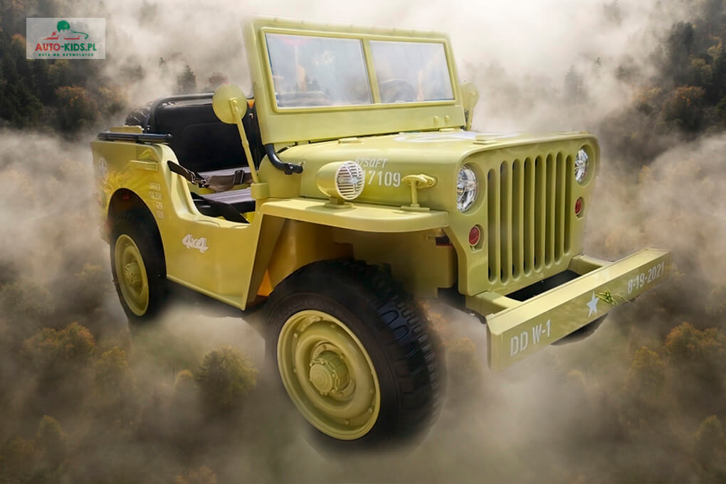Pojazd Wojskowy Jeep Willys 3-Osob. Wersja Premium Mega Moc 4x120W