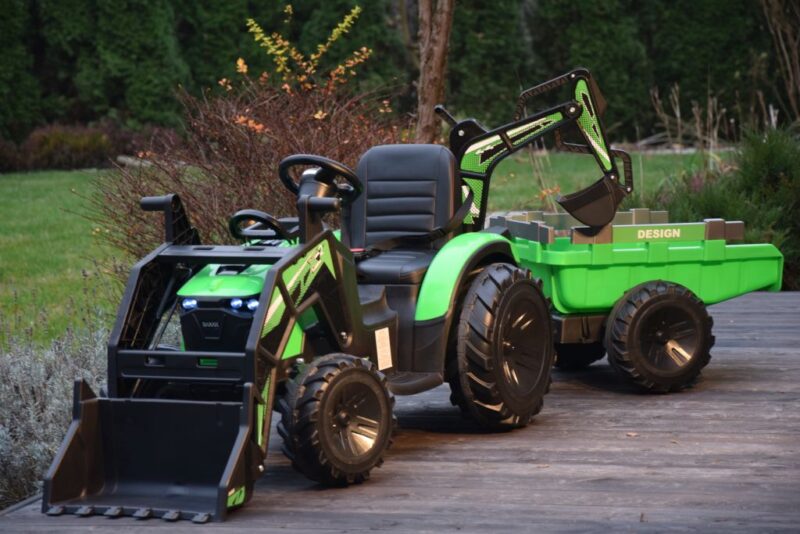 Traktor-Spycharko-Ładowarka z Przyczepą Wersja Premium 2x200W 2x 24V10Ah (20Ah