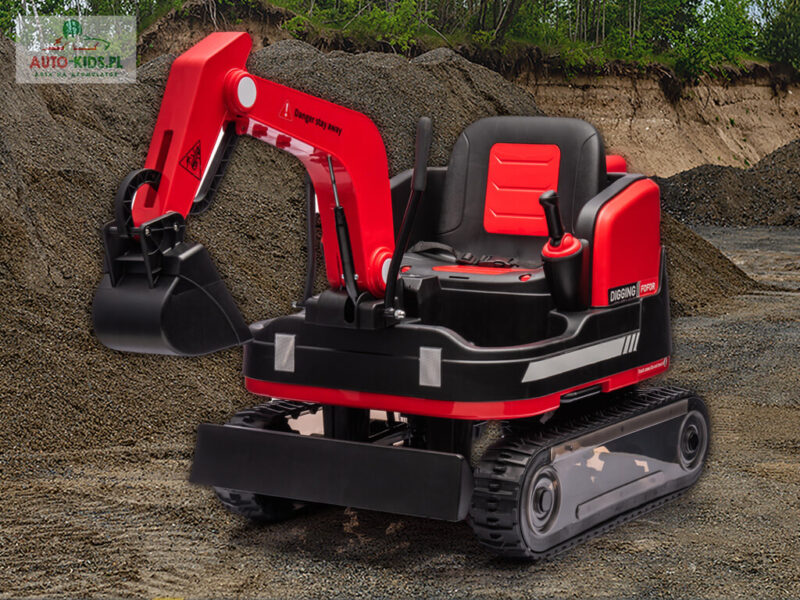 Koparka Spychacz Gąsienica Wersja Premium 2x150W (300W!) 24V 10Ah! - CZERWONY