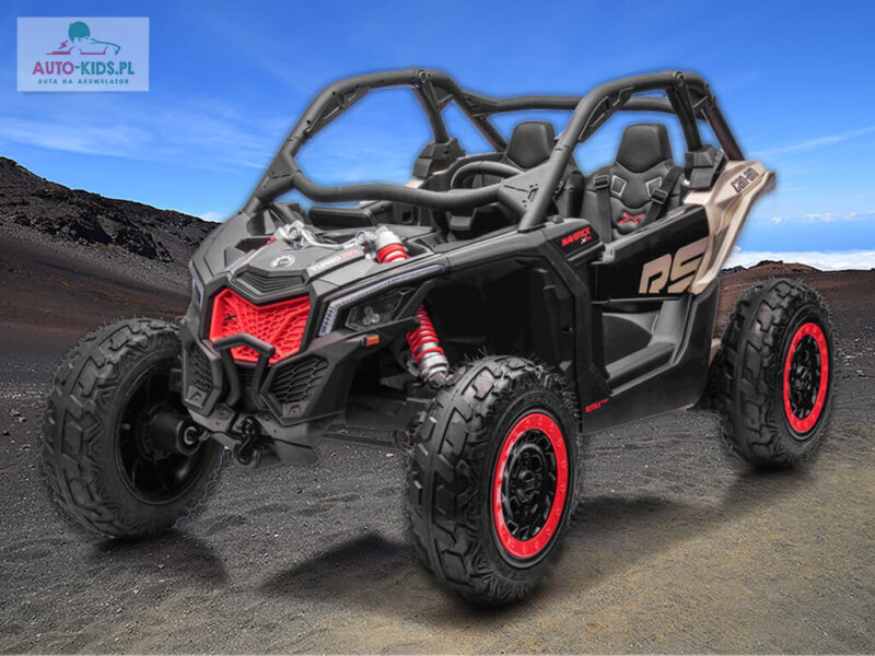 Can Am Maverick 2-osob. Wersja Premium Turbo RR POMPOWANE KOŁA + WOLNY BIEG 4x4 800W! 2x24V 20Ah!! CZARNY