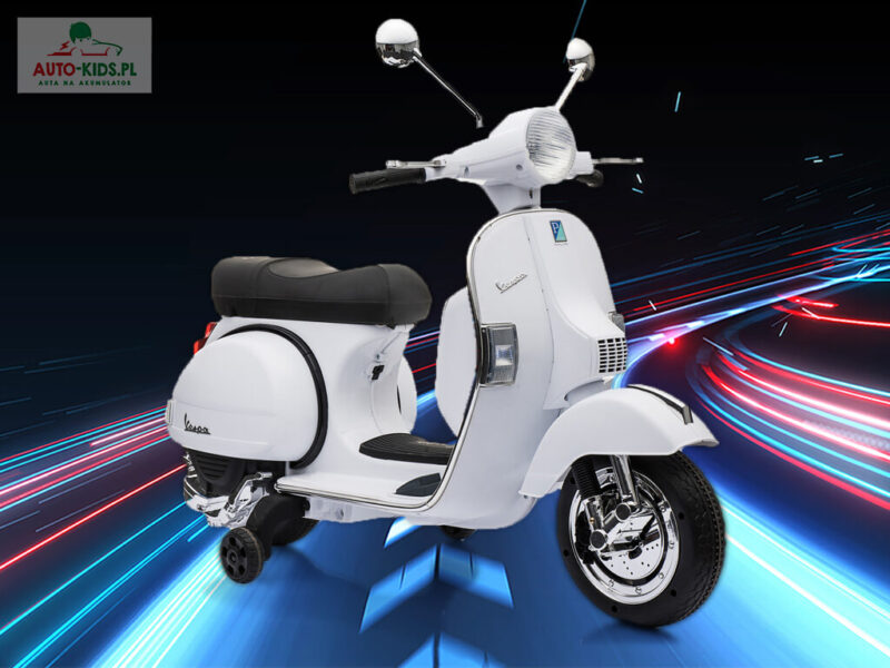 Skuter dla dzieci Vespa XP150 PREMIUM 2x45W 12V 9Ah Mp3 koła EVA BIAŁY