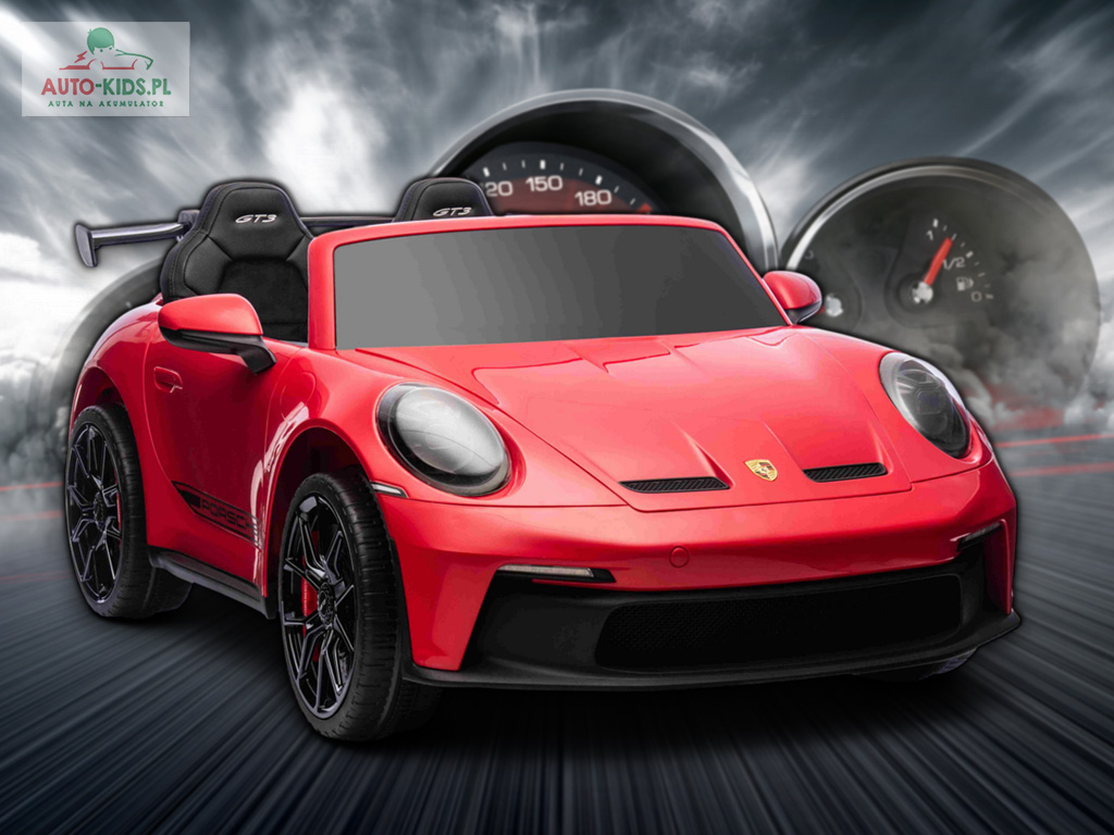 Porsche 911 GT3 DK-P911 2-os. Wersja Premium 4x200W (800W!) 24V 14Ah! PANEL MP4 - CZERWONY LAKIEROWANY