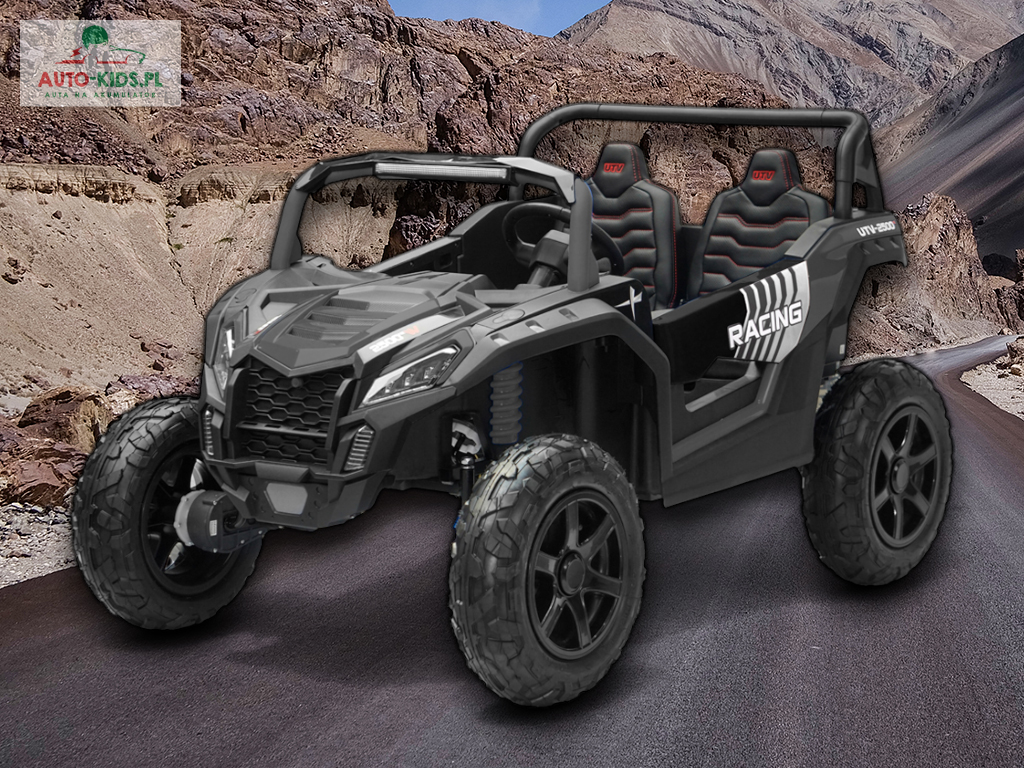 Olbrzymia terenówka 2-os. Buggy UTV Racing NEW 4x200W 24V20Ah! POMPOWANE KOŁA! Wersja Premium Deluxe! CZARNY