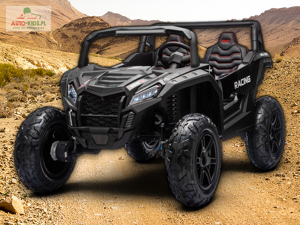 Olbrzymia terenówka 2-os. Buggy UTV Racing NEW 4x200W 24V20Ah! POMPOWANE KOŁA! Wersja Premium Deluxe! CZARNY
