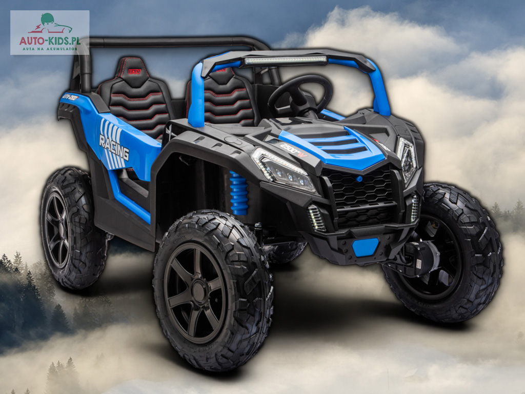 Olbrzymia terenówka 2-os. Buggy UTV Racing NEW 4x200W 24V20Ah! POMPOWANE KOŁA! Wersja Premium Deluxe! NIEBIESKI