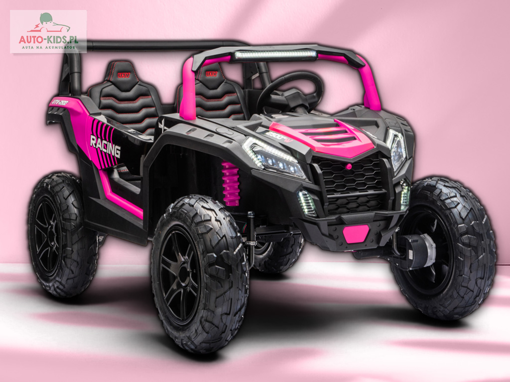 Olbrzymia terenówka 2-os. Buggy UTV Racing NEW 4x200W 24V20Ah! POMPOWANE KOŁA! Wersja Premium Deluxe! RÓŻOWY