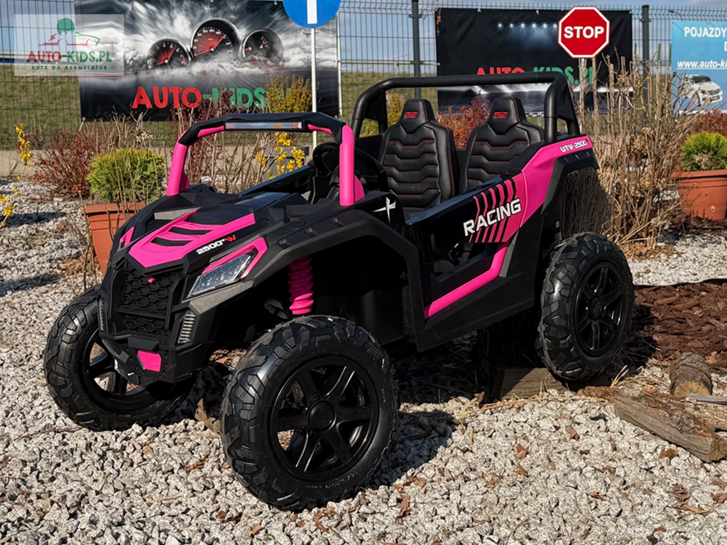 Olbrzymia terenówka 2-os. Buggy UTV Racing NEW 4x200W 24V20Ah! POMPOWANE KOŁA! Wersja Premium Deluxe! RÓŻOWY