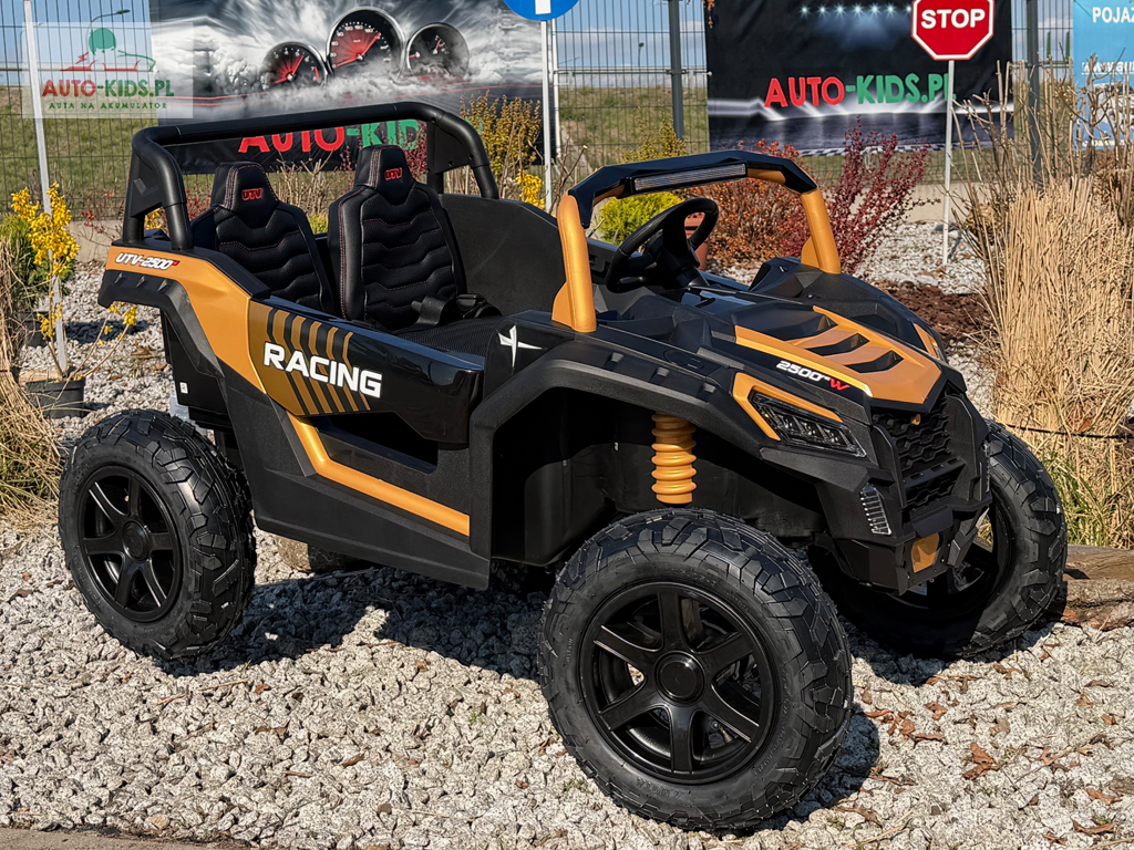 Olbrzymia terenówka 2-os. Buggy UTV Racing NEW 4x200W 24V20Ah! POMPOWANE KOŁA! Wersja Premium Deluxe! ZŁOTY