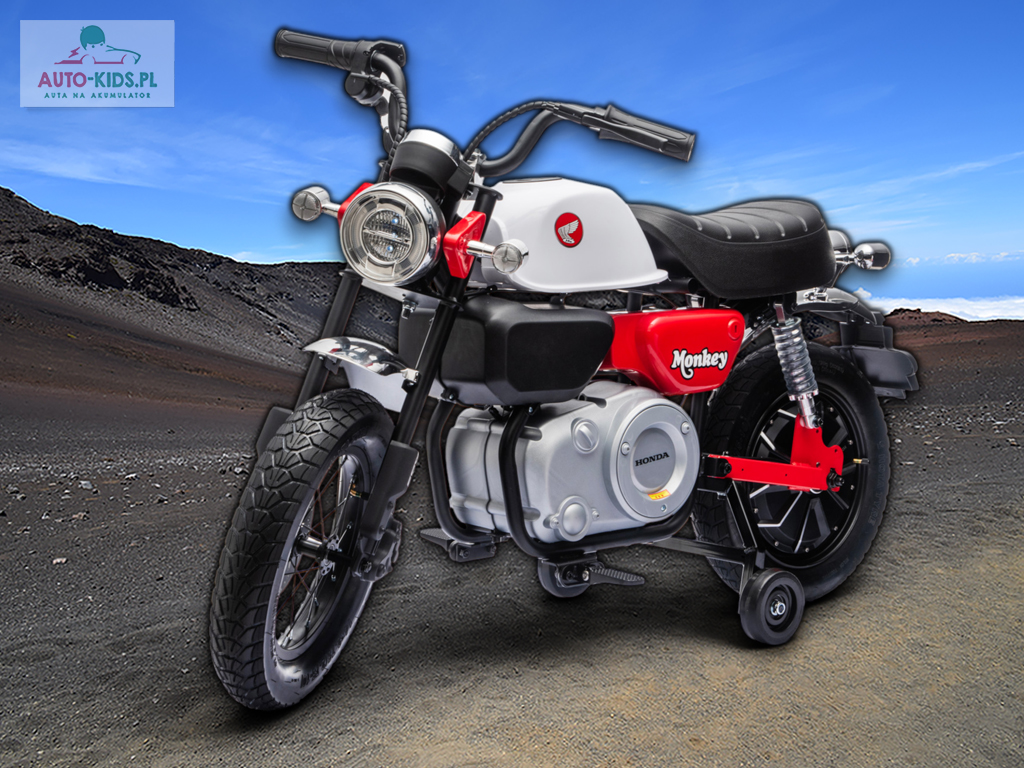 Motocykl dla dzieci Honda Monkey 125 250W CICHY SILNIK! 24V 14Ah! Wersja Premium! CZERWONY